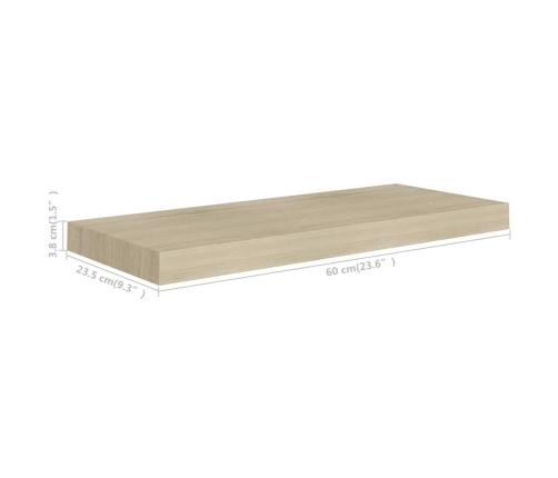 Seinariiulid, 4 Tk, Tammevärvi, 60 X 23,5 X 3,8 Cm Mdf