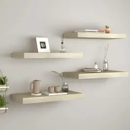 Pakabinamos Lentynos, 4Vnt., Ąžuolo, 60X23,5X3,8cm Mdf