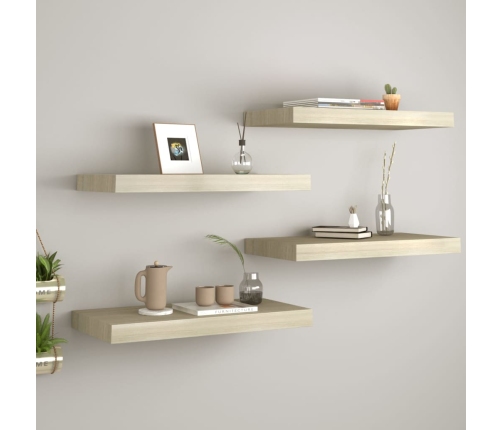 Seinariiulid, 4 Tk, Tammevärvi, 60 X 23,5 X 3,8 Cm Mdf