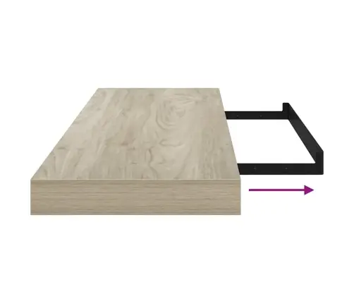 Pakabinamos Lentynos, 2Vnt., Ąžuolo, 80X23,5X3,8cm Mdf