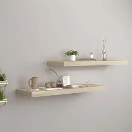 Pakabinamos Lentynos, 2Vnt., Ąžuolo, 80X23,5X3,8cm Mdf