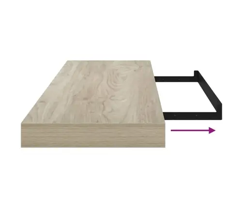 Sienas Plaukti, 4 Gab., Ozolkoka Krāsā, 80X23,5X3,8 Cm, Mdf Vidaxl