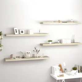 Seinariiulid, 4 Tk, Tammevärvi, 120X23,5X3,8 Cm Mdf