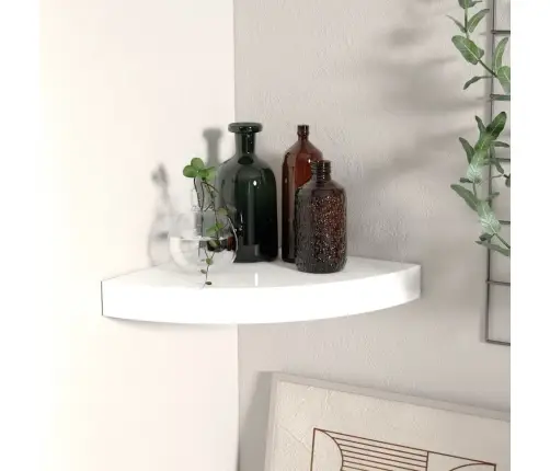 Stūra Sienas Plaukts, Spīdīgi Balts, 25X25X3,8 Cm, Mdf Vidaxl