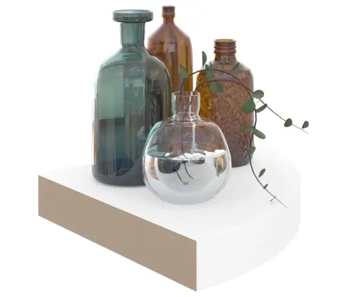 Kampinės Lentynos, 4 Vnt., Blizgios Baltos, 25X25X3,8 cm Mdf