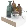 Kampinės Lentynos, 4 Vnt., Blizgios Baltos, 25X25X3,8 cm Mdf