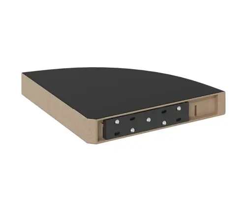 Stūra Sienas Plaukti, 2 Gab., Spīdīgi Melni, 25X25X3,8 Cm, Mdf Vidaxl