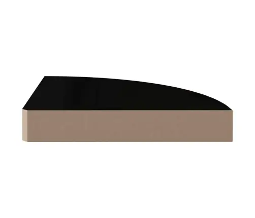 Stūra Sienas Plaukti, 4 Gab., Spīdīgi Melni, 25X25X3,8 Cm, Mdf Vidaxl