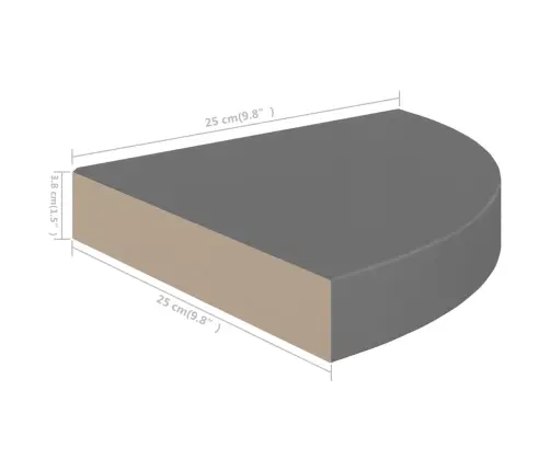 Nurgariiulid, 4 Tk, Kõrgläikega, Hall, 25 X 25 X 3,8 Cm Mdf