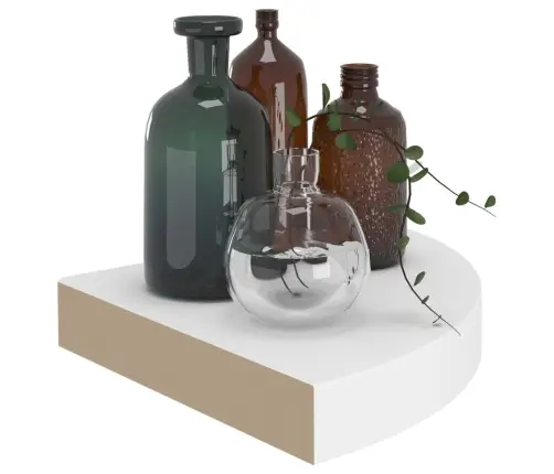 Stūra Sienas Plaukti, 2 Gab., Balti, 25X25X3,8 Cm, Mdf Vidaxl