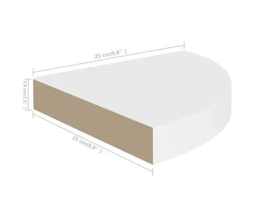 Nurgariiulid, 4 Tk, Valge, 25 X 25 X 3,8 Cm Mdf