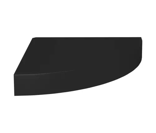 Pakabinamos Kampinės Lentynos, 2Vnt., Juodos, 25X25X3,8cm Mdf