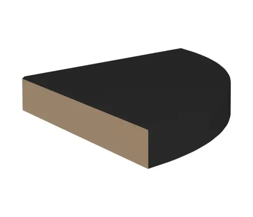 Pakabinamos Kampinės Lentynos, 2Vnt., Juodos, 25X25X3,8cm Mdf