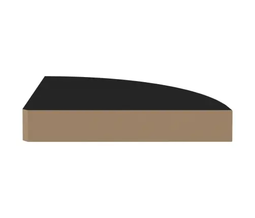 Pakabinamos Kampinės Lentynos, 2Vnt., Juodos, 25X25X3,8cm Mdf