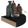 Pakabinamos Kampinės Lentynos, 2Vnt., Juodos, 25X25X3,8cm Mdf