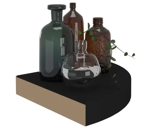 Stūra Sienas Plaukti, 4 Gab., Melni, 25X25X3,8 Cm, Mdf Vidaxl