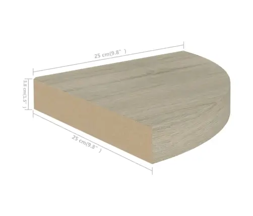 Stūra Sienas Plaukti, 4 Gab., Ozolkoka Krāsā, 25X25X3,8Cm, Mdf Vidaxl Stūra Sienas Plaukti, 4 Gab., Ozolkoka Krāsā, 25X25X3,8Cm, Mdf Vidaxl
