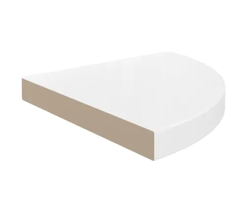 Nurgariiulid, 2 Tk, Kõrgläikega, Valge, 35 X 35 X 3,8 Cm Mdf