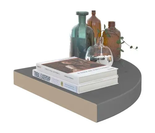 Pakabinama Kampinė Lentyna, Pilka, 35X35X3,8cm Mdf, Blizgi