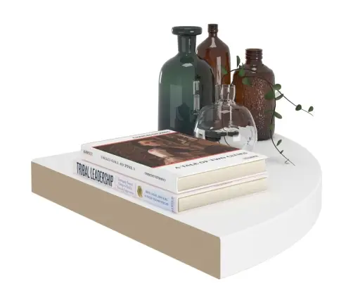 Stūra Sienas Plaukti, 4 Gab., Balti, 35X35X3,8 Cm, Mdf Vidaxl