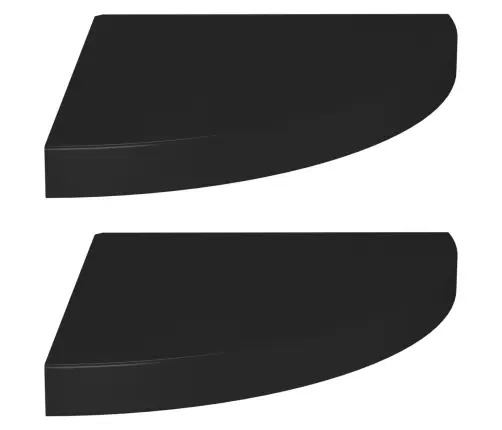 Stūra Sienas Plaukti, 2 Gab., Melni, 35X35X3,8 Cm, Mdf Vidaxl