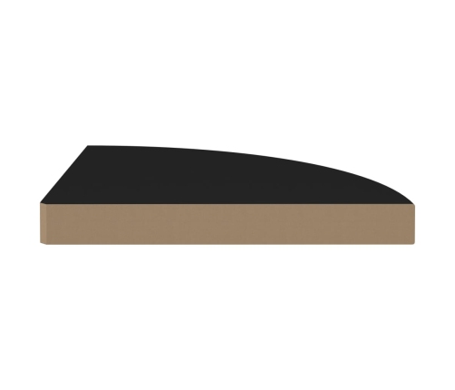 Stūra Sienas Plaukti, 2 Gab., Melni, 35X35X3,8 Cm, Mdf Vidaxl
