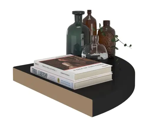 Stūra Sienas Plaukti, 2 Gab., Melni, 35X35X3,8 Cm, Mdf Vidaxl