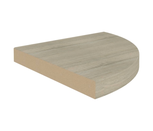 Stūra Sienas Plaukti, 2 Gab., Ozolkoka Krāsā, 35X35X3,8 Cm, Mdf Vidaxl