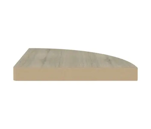 Stūra Sienas Plaukti, 2 Gab., Ozolkoka Krāsā, 35X35X3,8 Cm, Mdf Vidaxl