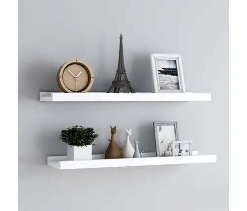 Pildiraami Seinariiulid 2 Tk, Valge, 80 X 9 X 3 Cm Mdf