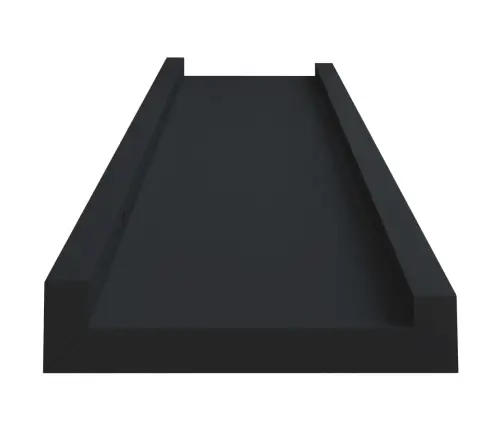 Sienas Plaukti Ar Apmalēm, 2 Gab., Melni, 40X9X3 Cm, Mdf Vidaxl