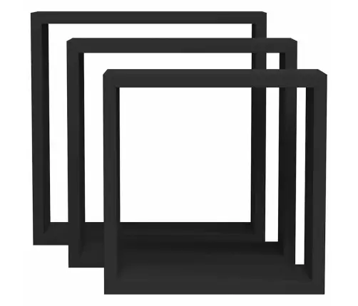 Kuubikukujulised Riiulid, 3 Tk, Must, Mdf