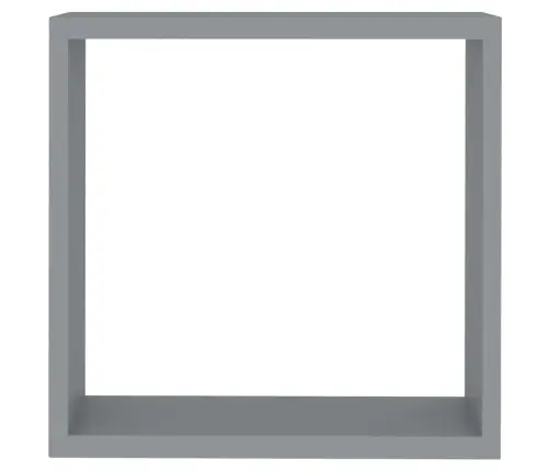 Sieninės Lentynos, 3Vnt., Pilkos Spalvos, Mdf, Kubo Formos