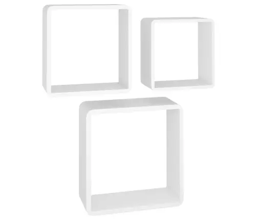 Kuubikukujulised Riiulid, 3 Tk, Valge, Mdf