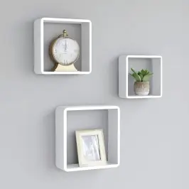Kuubikukujulised Riiulid, 3 Tk, Valge, Mdf
