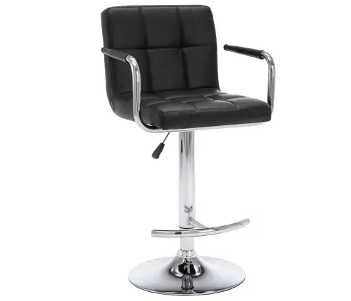 Bāra Krēsli, 2 Gab., Melna Mākslīgā Āda Vidaxl