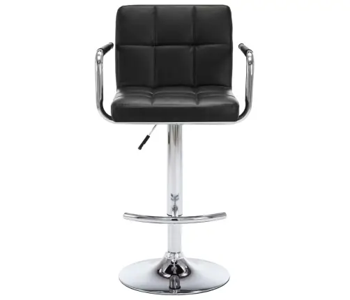 Bāra Krēsli, 2 Gab., Melna Mākslīgā Āda Vidaxl