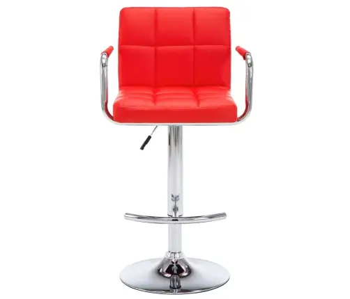 Baro Taburetės, 2Vnt., Raudonos, Dirbtinė Oda