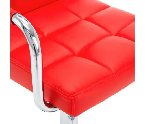 Baro Taburetės, 2Vnt., Raudonos, Dirbtinė Oda