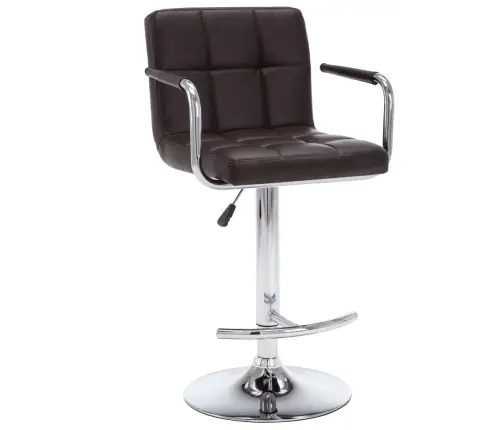 Baro Taburetės, 2 Vnt., Rudos Spalvos, Dirbtinė Oda