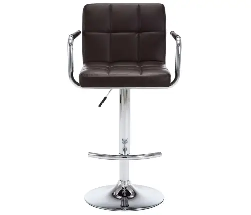 Baro Taburetės, 2 Vnt., Rudos Spalvos, Dirbtinė Oda