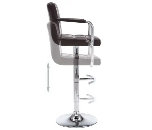 Baro Taburetės, 2 Vnt., Rudos Spalvos, Dirbtinė Oda