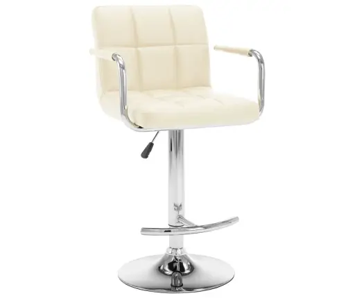 Bāra Krēsli, 2 Gab., Krēmkrāsas Mākslīgā Āda Vidaxl