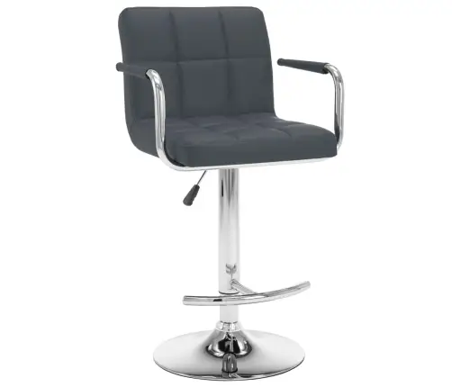 Baro Taburetės, 2Vnt., Pilkos Spalvos, Dirbtinė Oda