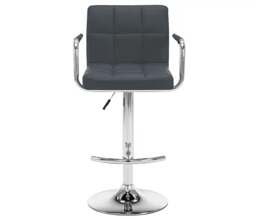 Baro Taburetės, 2Vnt., Pilkos Spalvos, Dirbtinė Oda