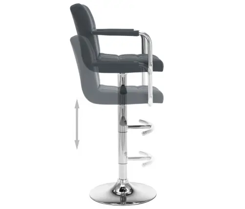 Baro Taburetės, 2Vnt., Pilkos Spalvos, Dirbtinė Oda