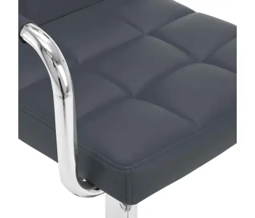 Baro Taburetės, 2Vnt., Pilkos Spalvos, Dirbtinė Oda