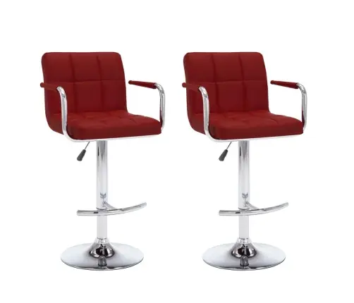Bāra Krēsli, 2 Gab., Vīnsarkana Mākslīgā Āda Vidaxl