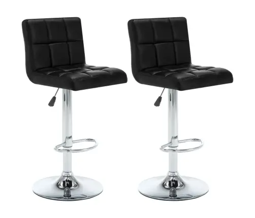 Bāra Krēsli, 2 Gab., Melna Mākslīgā Āda Vidaxl