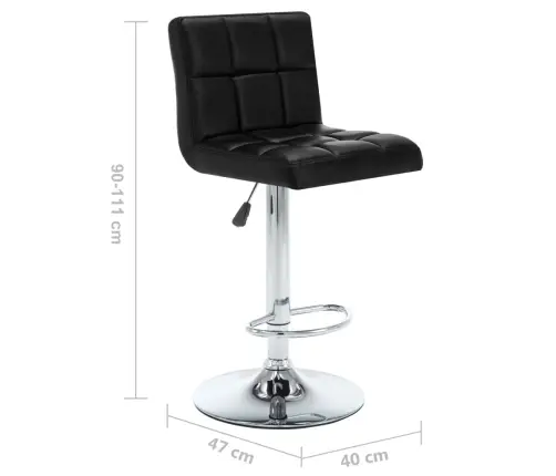 Bāra Krēsli, 2 Gab., Melna Mākslīgā Āda Vidaxl